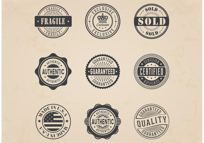 Free Vector Commercial Stamp Badges Set