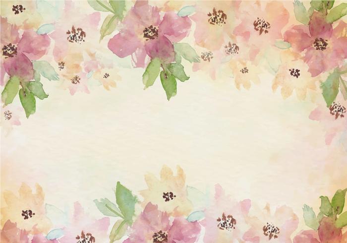 Free Vector Vintage Watercolor Background With Painted Flowers