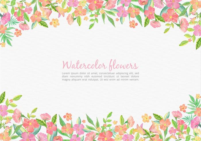 Free Vector Watercolor Pink Floral Card For Wedding