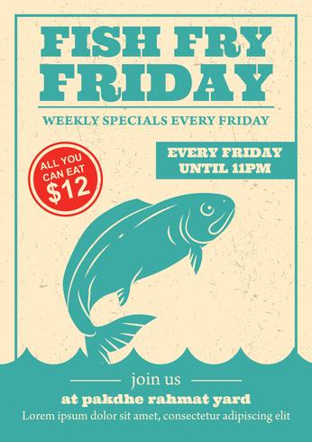 Friday Fish Fry Invitation vector