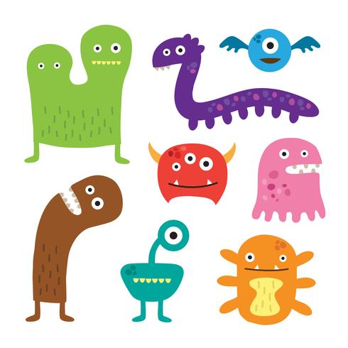 Funny monsters collections vector