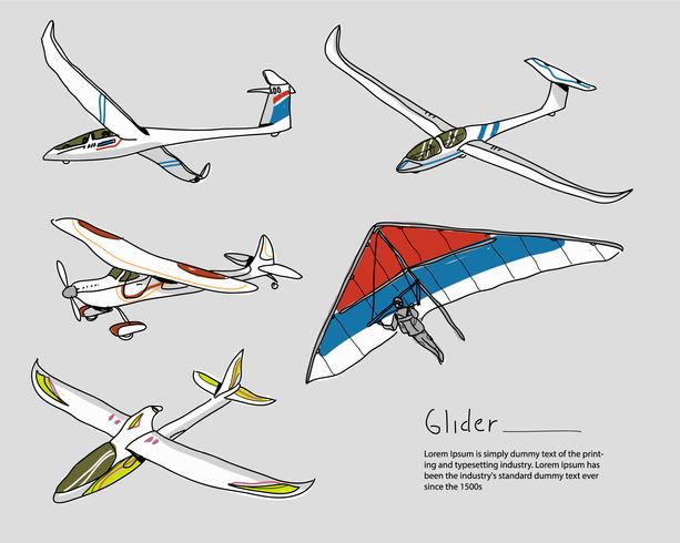 Glider Hand Drawn Vector Illustration