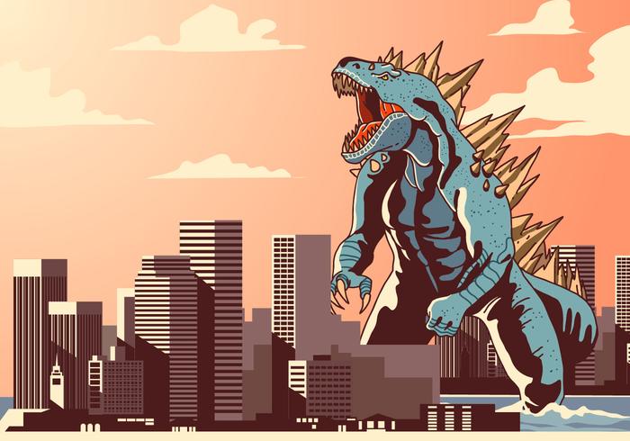 Godzilla in Town Vector