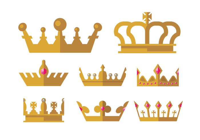 Golden Crown Icons vector