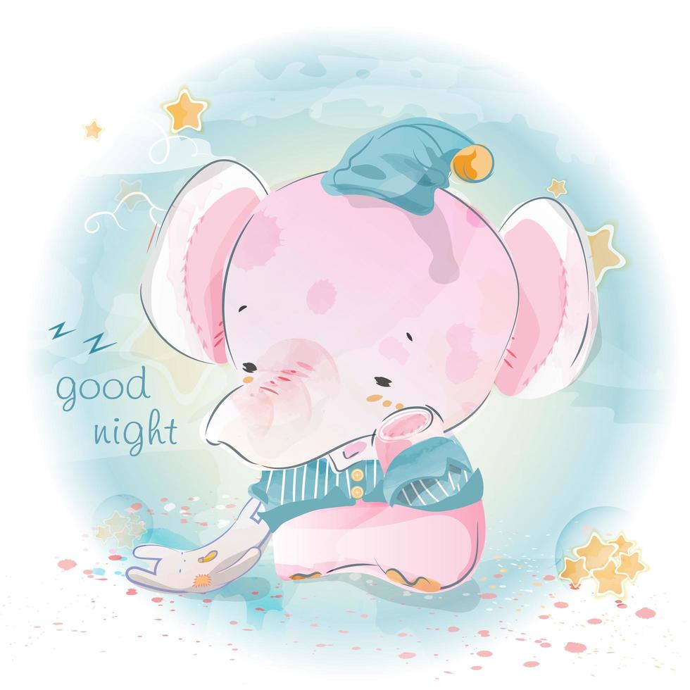 Good Night Elephant vector