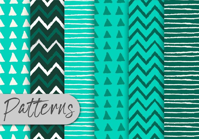 Green Stripes Pattern Set vector