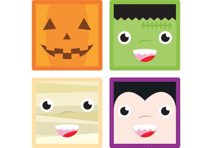 Halloween Faces Vectors 1