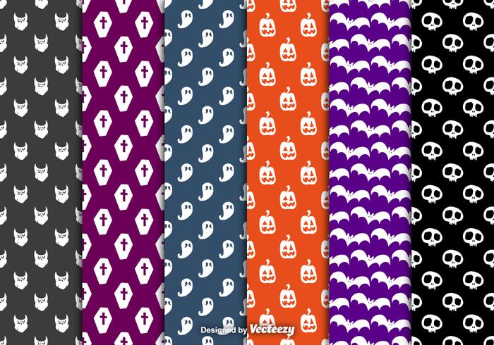 Halloween seamless patterns vector