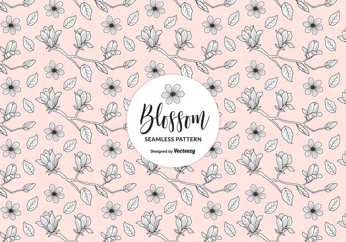 Hand Drawn Blossom Apple Tree Branches Seamless Pattern vector