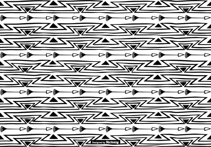 Hand Drawn Boho Style Pattern Background vector