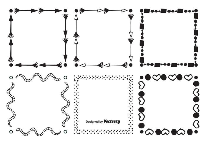 Hand Drawn Style Frame Set vector