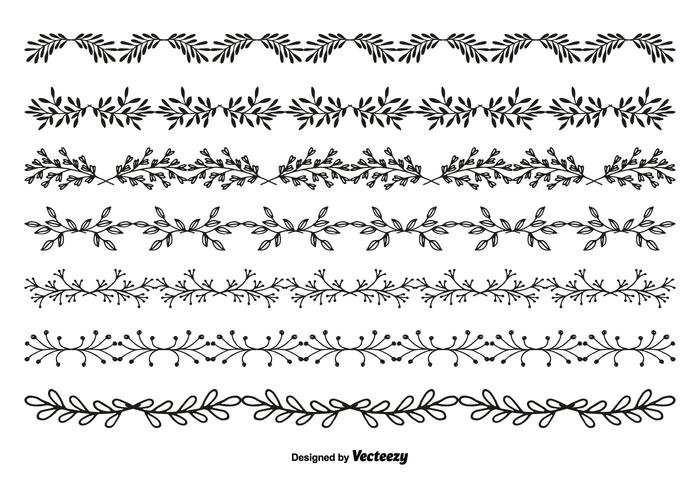 Hand Drawn Style Vector Border Set