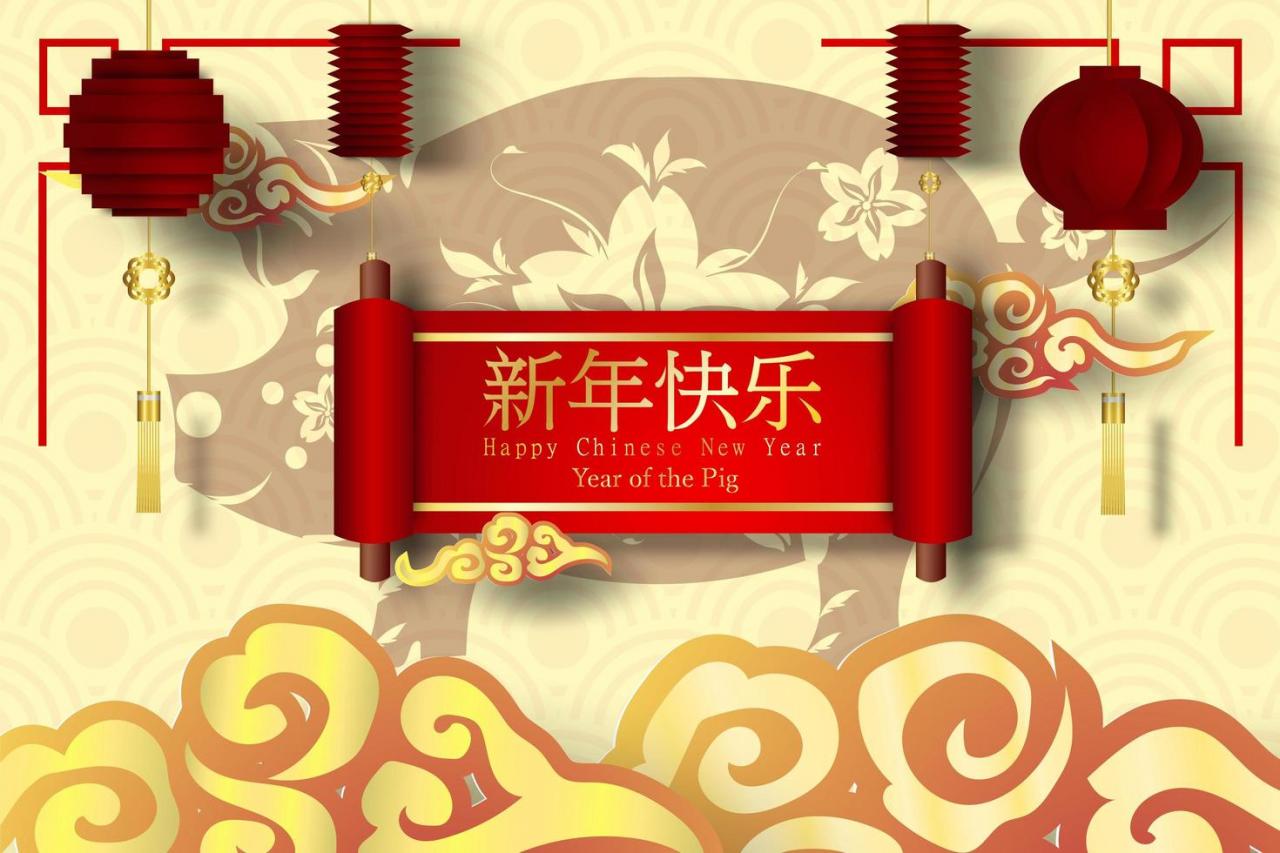 Happy Chinese New Year of the Pig asian banner vector