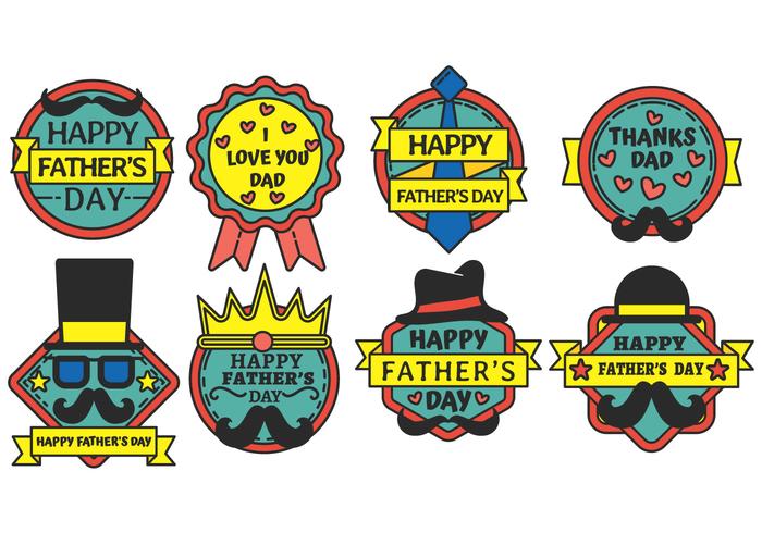Happy Fathers day badge vector