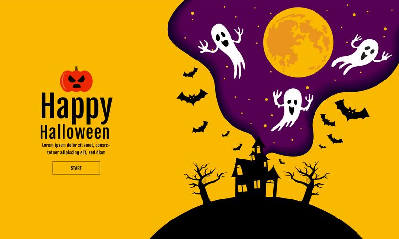 Happy Halloween scary night background vector