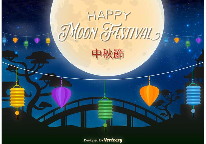 Happy Moon Festival Illustration vector