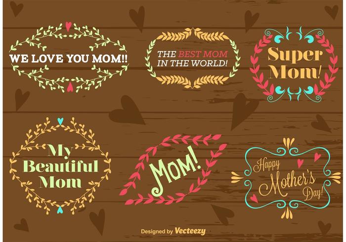 Happy Mother's Day Type Ornaments vector