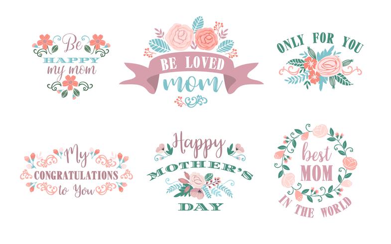 Happy Mothers Day. Vector emblems