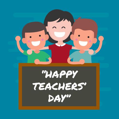 Happy Teachers Day Greeting Vector Illustration
