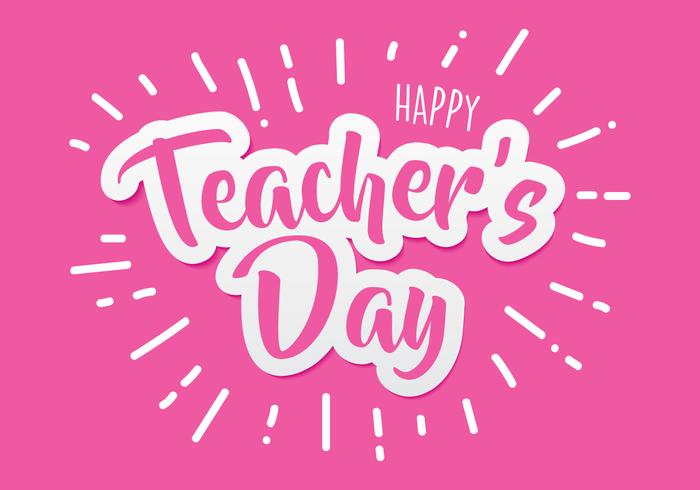 Happy Teachers Day Paper Cutting vector