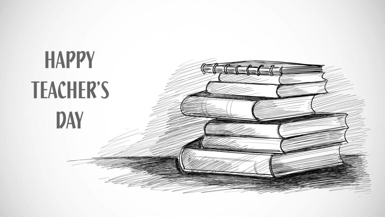 Happy Teachers Day Sketch Book vector