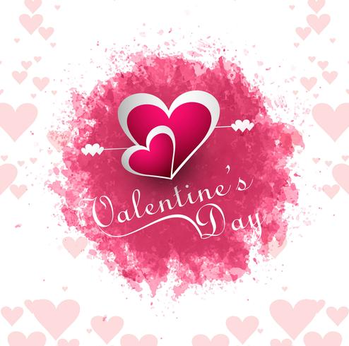 Happy Valentine's day Greeting Card pink background vector