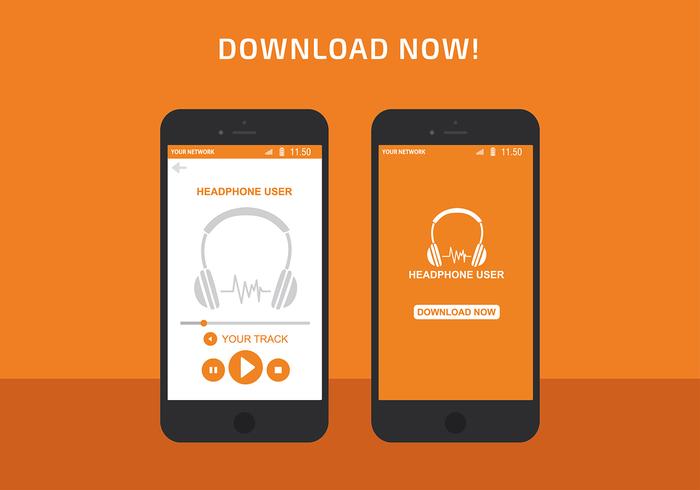 Headphone App Interface Vector