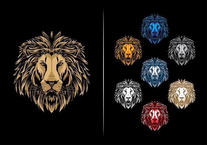 Bold symmetrical lion head t-shirt graphic vector