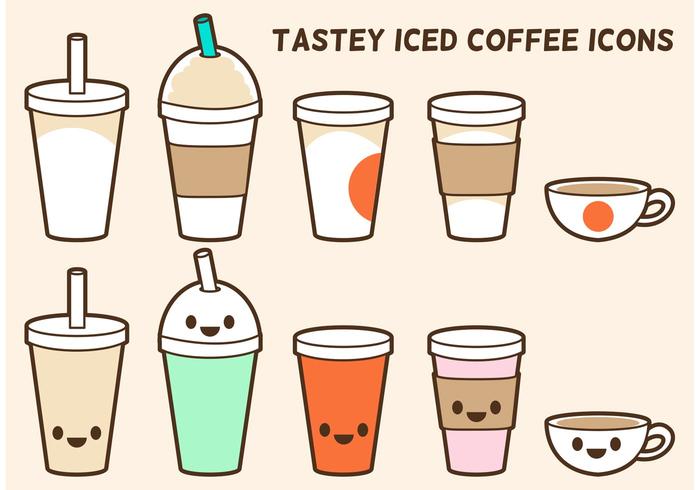 Iced Coffee Vector Icons