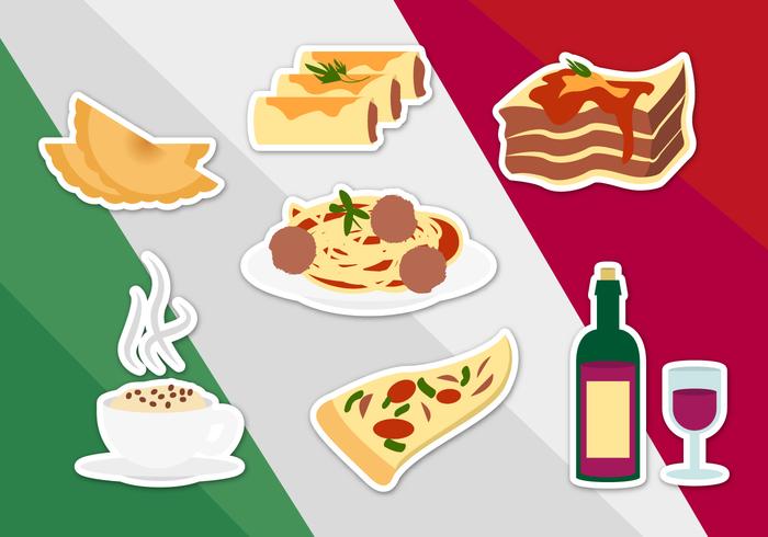 Italian Food Illustrations Vector