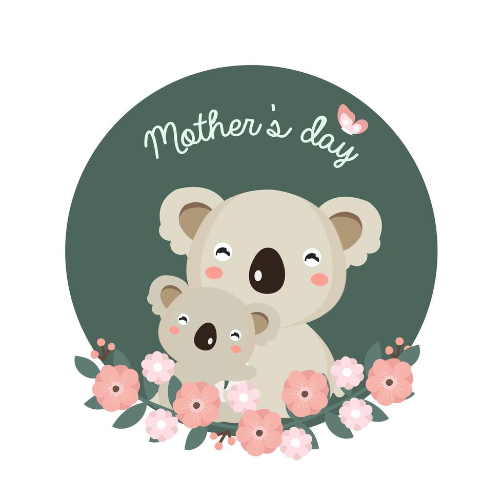 Koala mom and baby for Mother's Day celebration vector