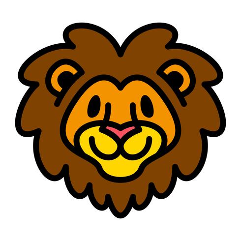 Lion head cartoon illustration vector