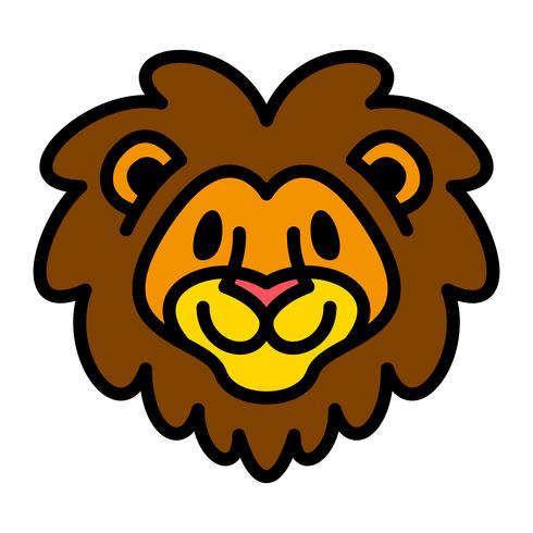 Lion head cartoon illustration vector