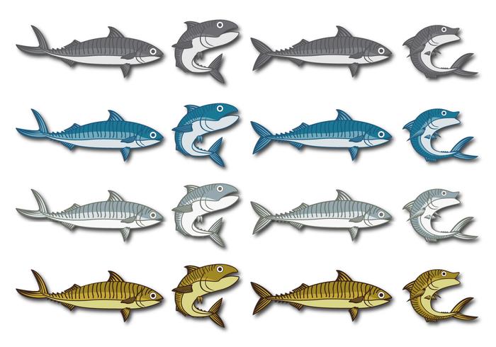 Mackerel vector cartoon illustration