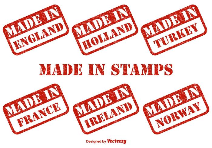 Made In Countries Vector Stempel