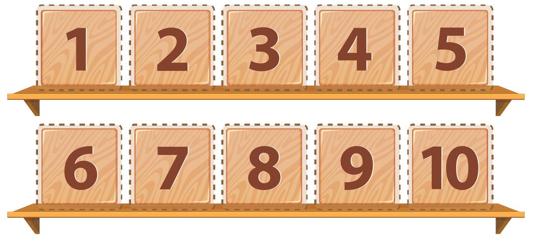 Math number on wooden template vector