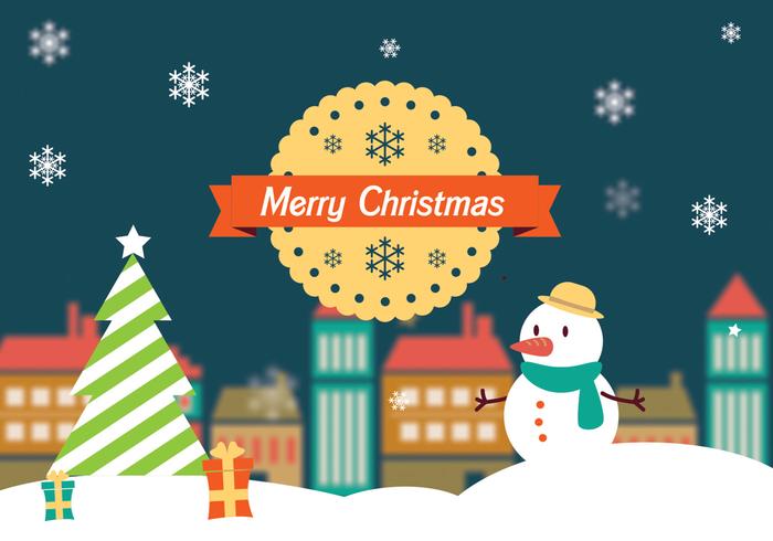 Merry Christmas Landscape Vector