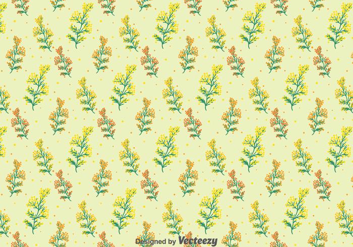 Mimosa Flowers Seamless Pattern vector