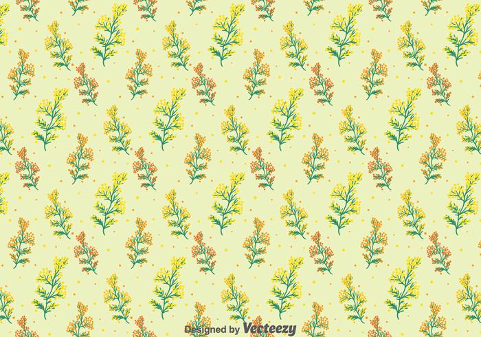 Mimosa Flowers Seamless Pattern vector