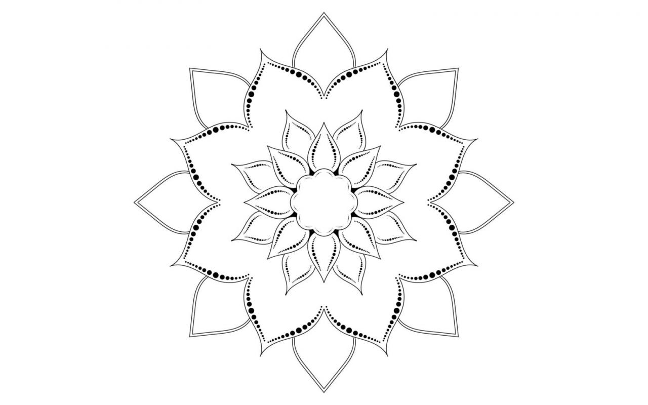 Minimalist circular flower mandala pattern  vector