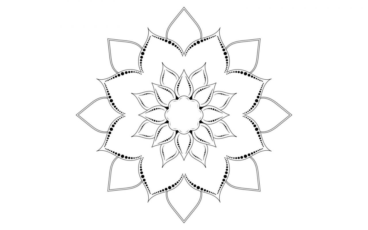 Minimalist circular flower mandala pattern  vector