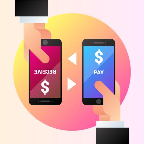 Mobile Payments With Smartphone Illustration vector