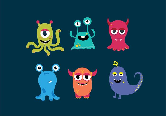 Monster faces vector
