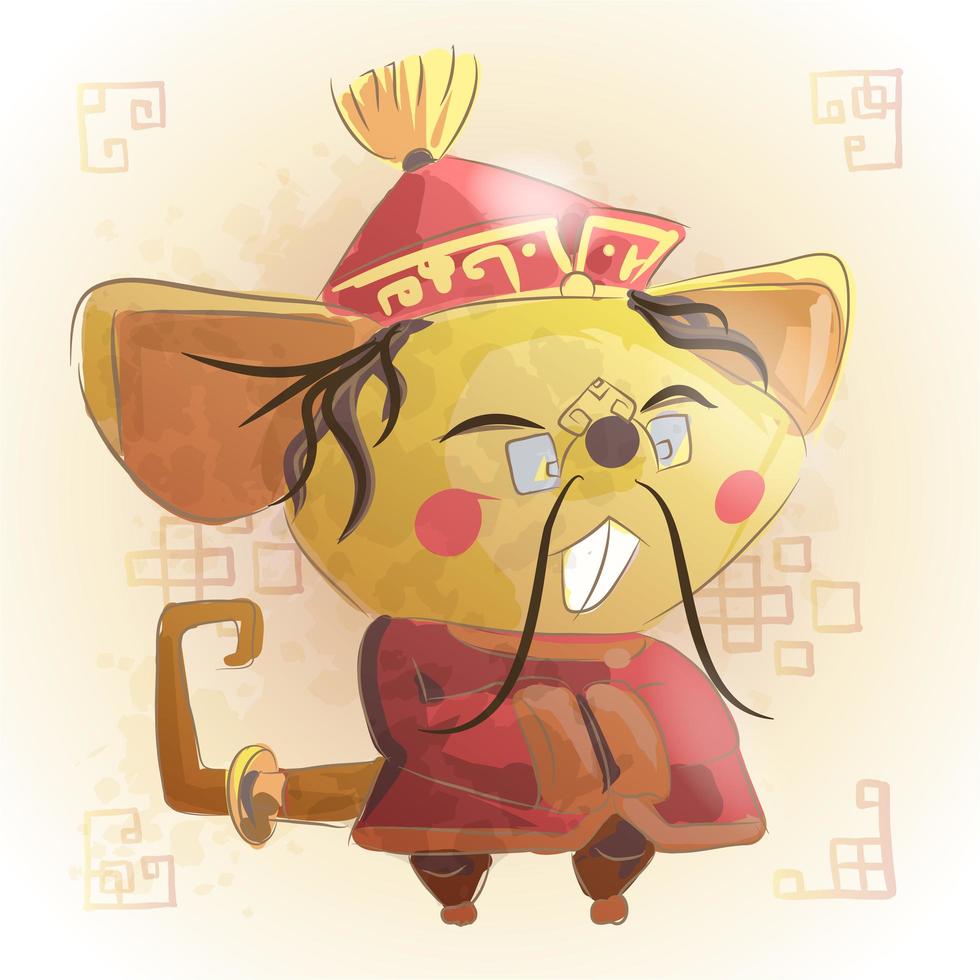 Mouse Chinese zodiac animal cartoon. vector