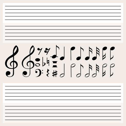 Music notes and blank scales vector
