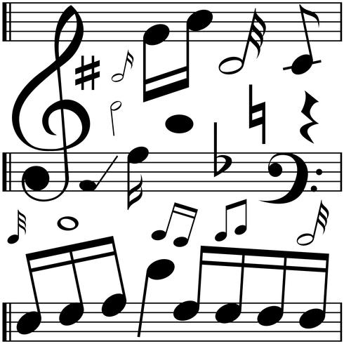 Music notes on line scales vector