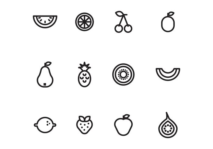 Outlined Fruits vector