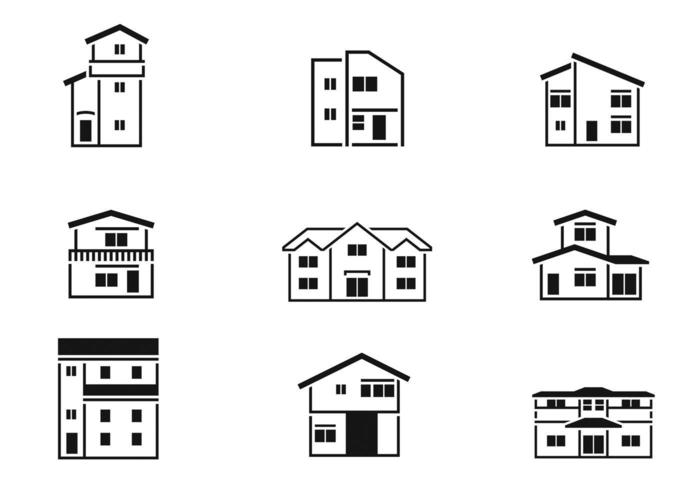 Outlined House Vector Pack