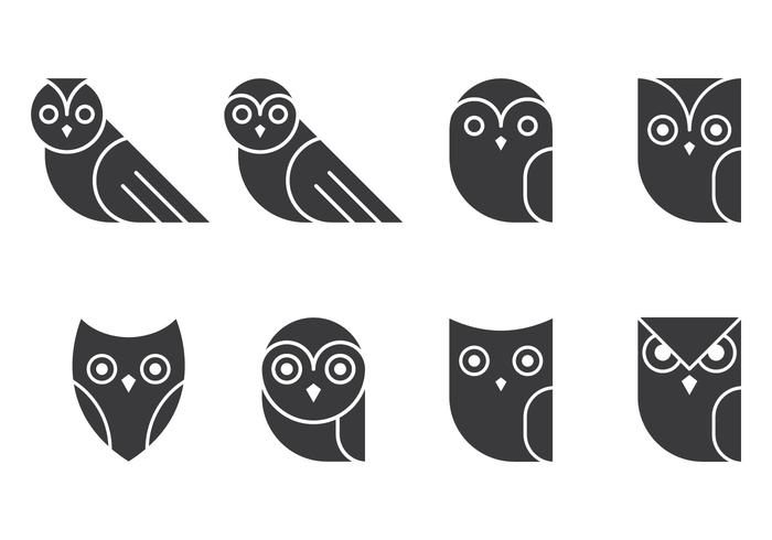 Owl Glyphs Collections vector