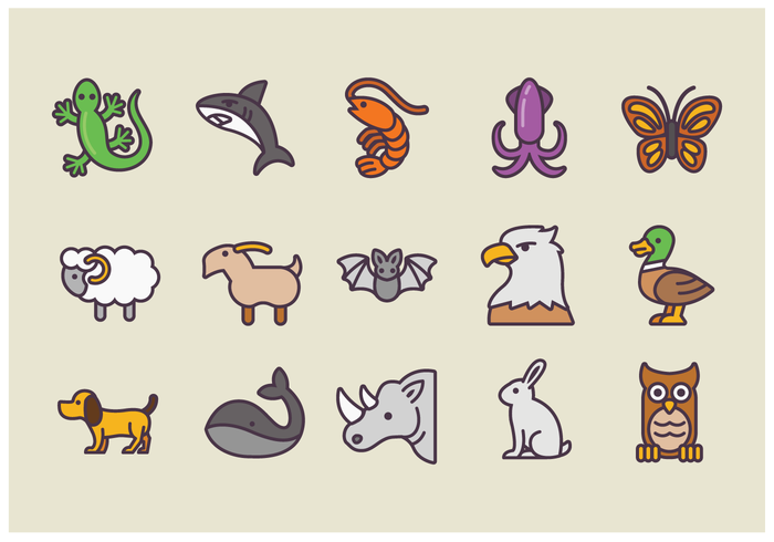 Pack of Animal Icons Vectors
